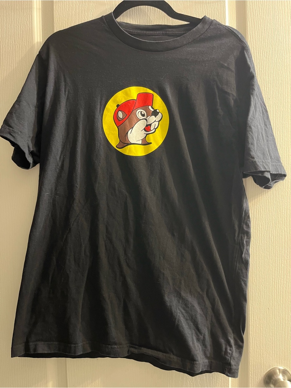 Buc-ee's Logo Graphic T-Shirt Black Cotton Men's L Crew Neck